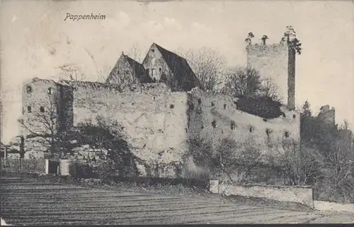 AK Pappenheim Burgruine, gelaufen 1911
