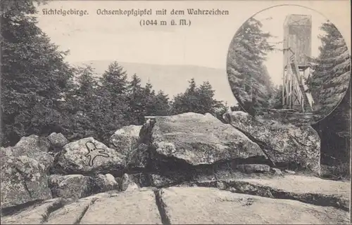 AK Fichtelgebirge Ochsenkopfgipfel mit dem Wahrzeichen , gelaufen 1910