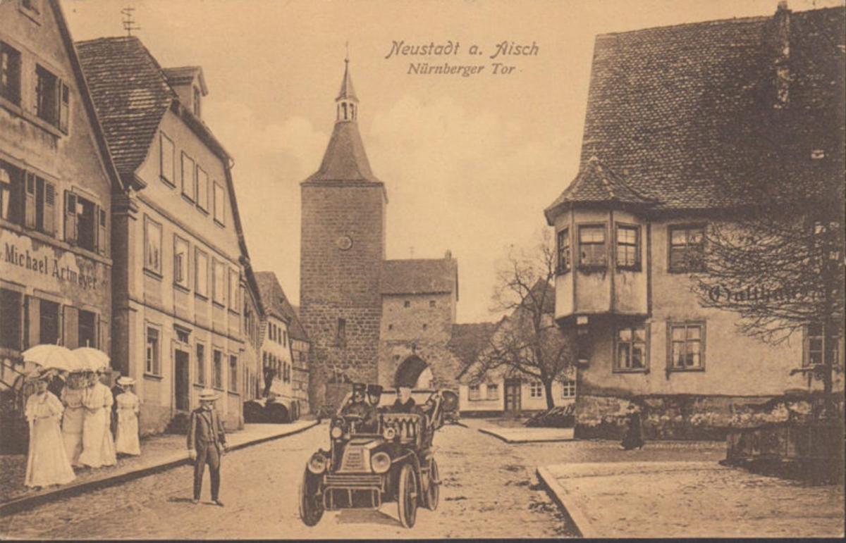 AK Neustadt a.d. Aisch Nürnberger Tor, gelaufen 1910 Nr