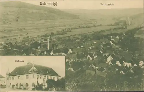 AK Unterschüpf Totalansicht Schloss, gelaufen 1910