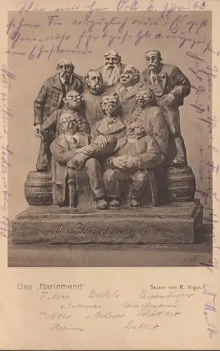 AK Das Barlamend Skizze von R.Jäger, gelaufen 1910