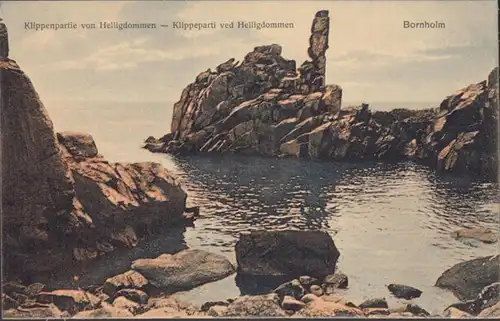 AK Bornholm partie de falaises de helligdommes, incurvé