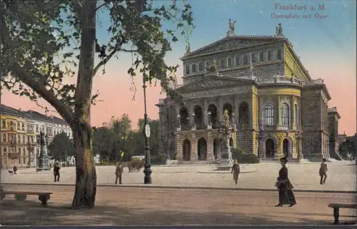 AK Frankfurt Opernplatz mit Oper, ungelaufen