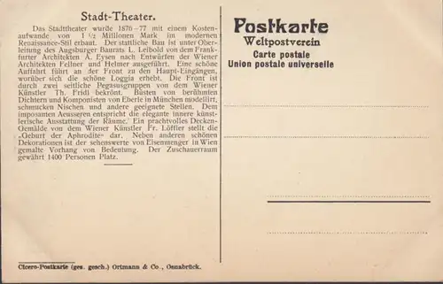AK Augsburg Stadttheater, ungelaufen
