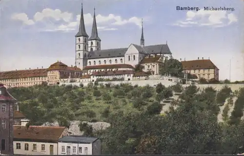 AK Bamberg Michaelsberg Feldpost, couru en 1914