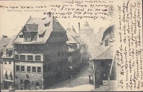 AK Nürnberg Albrecht Dürerhaus, gelaufen 1904