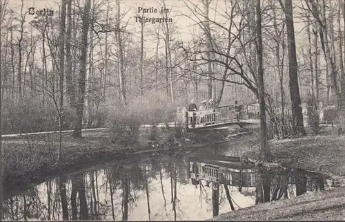 AK Berlin Partie im Tiergarten, gelaufen 1908