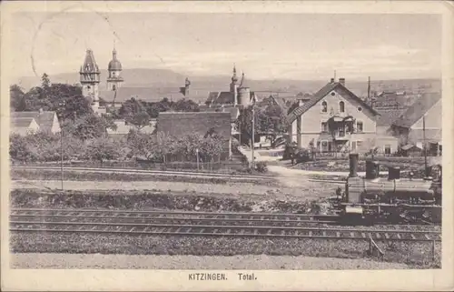 AK Kitzingen Total vue du champ Post, couru 1917