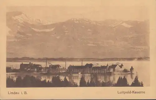AK Lindau a.B. Caserne Luitpold, poste de terrain, couru en 1915