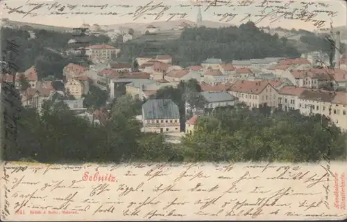 AK Sebnitz Stadtansichtg, gelaufen 1903