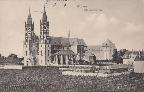 AK Worms Eglise de la Bien-Aimée Post, couru en 1915