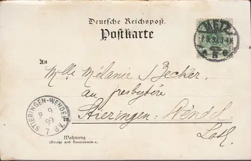 Carte de Metz Porte allemande, couru 1899