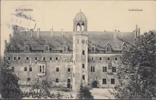 AK Wittenberg Lutherhaus, gelaufen 1910