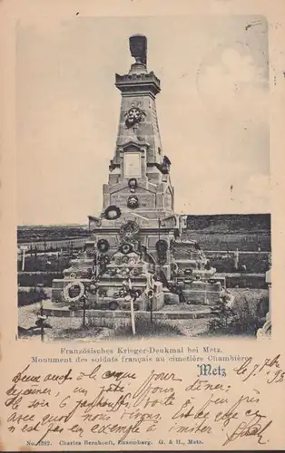 AK Metz Monument français de la guerre, couru en 1899