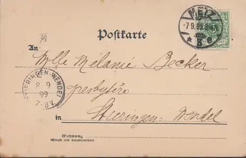 AK Metz Französisches Kriegerdenkmal, gelaufen 1899