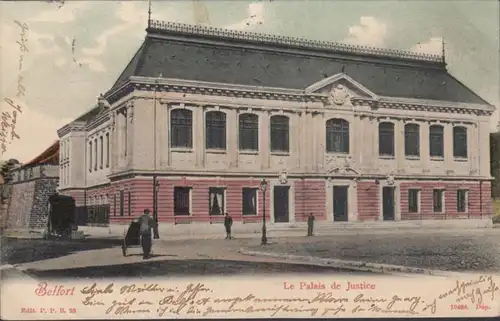 CPA Belfort Le Palais de Justice, couru en 1904