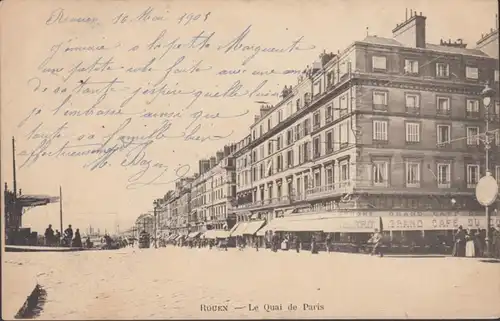 CPA Rouen Le Quai de Paris, circulé 1905