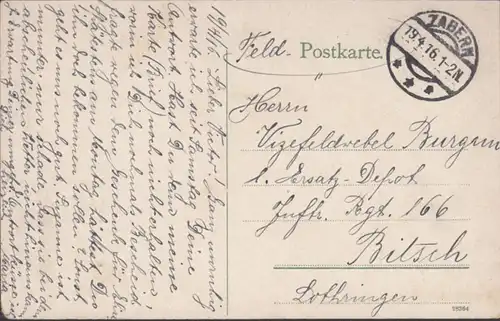 AK Saverne Zabern Kanal Feldpost, gelaufen 1916