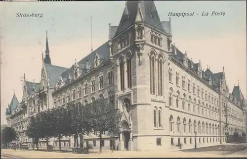 AK Strasbourg Hauptpost, couru 1905