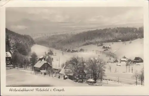 AK Höhenluftkurort Rehefeld Stadtansicht im Winter, gelaufen 1956