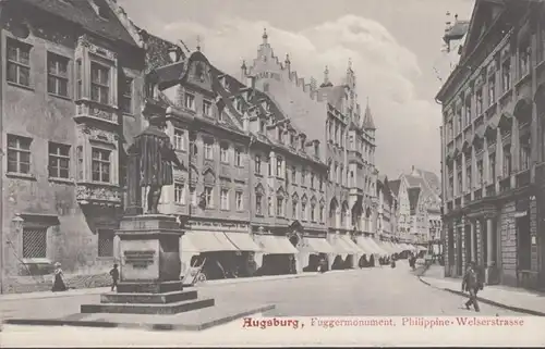 AK Augsburg Fuggermonument Philippine Welserstraße, ungelaufen