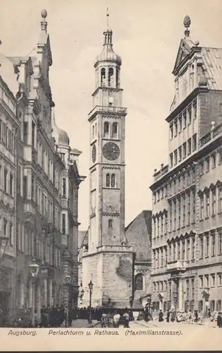 AK Augsburg Perlachturm Rathaus, ungelaufen