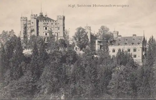 AK Château de Hohenschwangau, incurvé