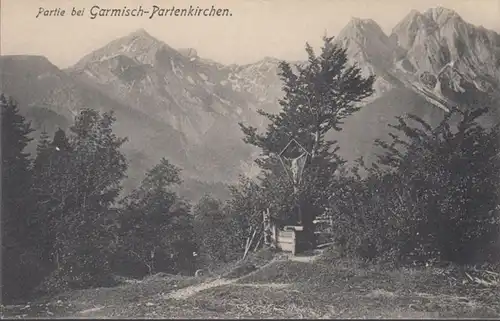 AK Partie bei Garmisch Partenkirchen, ungelaufen