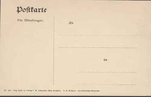 AK Grainau Der Badersee mit Zugspitze, ungelaufen