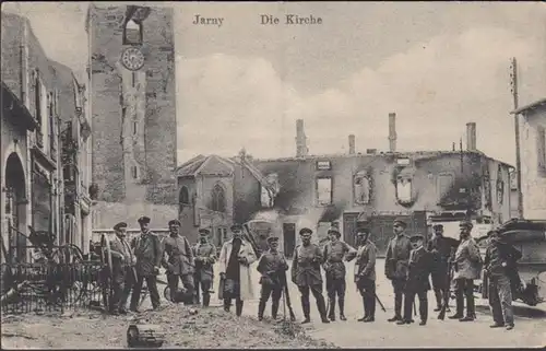 AK Jarny L'église du courrier de champ, couru en 1917