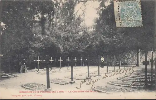 CPA Pierre-qui-Vire Climetière des Moines, couru en 1906