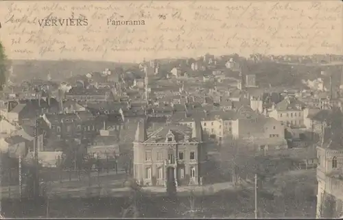 AK Verviers Panorama Feldpost, gelaufen 1917