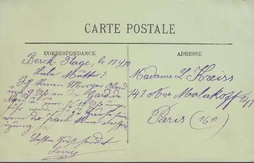CPA Berck-Plage Le Casino et les Villas, gelaufen 1910