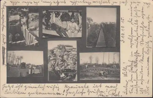 AK soldats carte multi-image posté, couru 1915