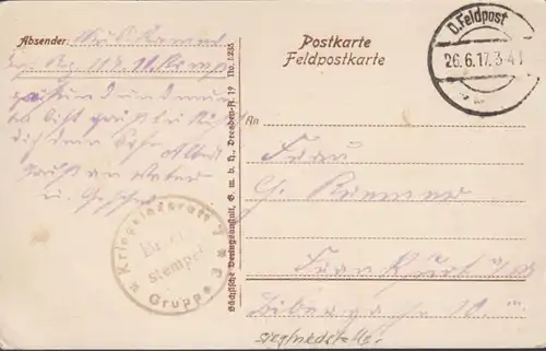 AK Grüße aus dem Felde Unterirdisches Munitionsdepot Feldpost, gelaufen 1917