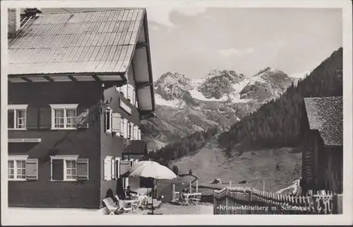 AK Mittelberg Gasthof Krone, gelaufen