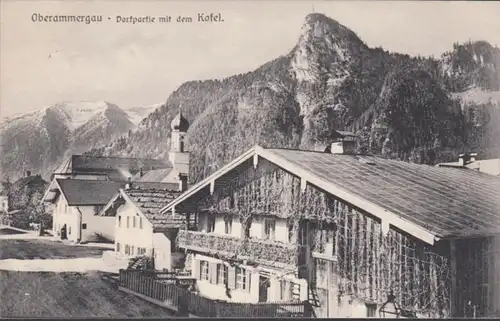 AK Oberammergau Dorfpartie mit dem Kofel, ungelaufen