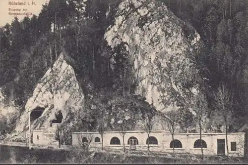 AK Rübeland entrée de la caverne Hermanns, incurvée