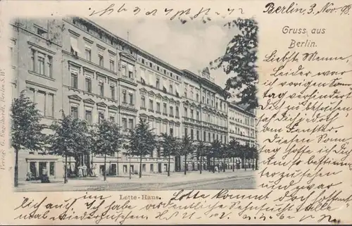 AK Gruss aus Berlin Lette Haus, gelaufen 1898