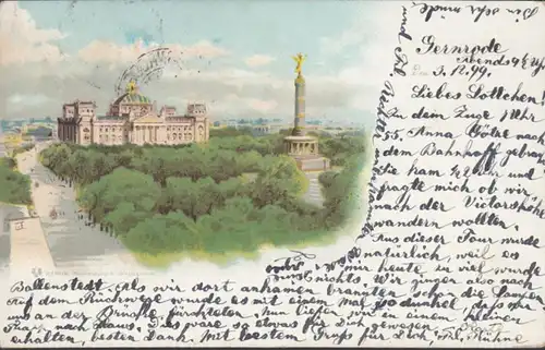 AK Berlin Reichstag Siegeskoll, couru 1899