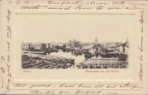 AK Panorama aus Alt Berlin, gelaufen 1903