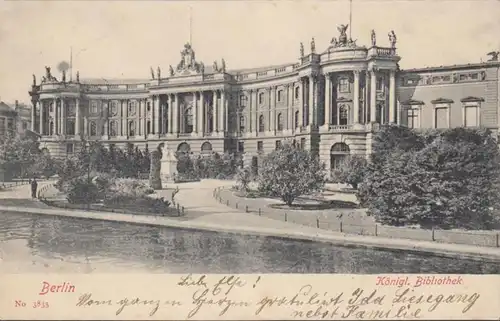 AK Berlin Königliche Bibliothek, gelaufen 1902