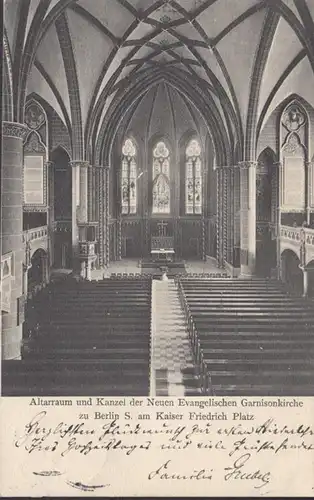 AK Berlin Salle d'autel et chaire de la Nouvelle Église de garnison, couru en 1902