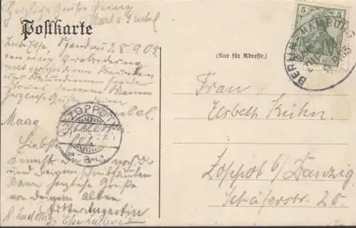 AK Gruss aus Spandau, Hotel Friedrichshof, Germania Säle, Bhanpost, gelaufen 1905