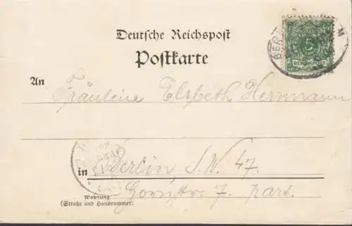 AK Gruss aus Glienicke Jagdschloss Bahnpost, gelaufen 1900