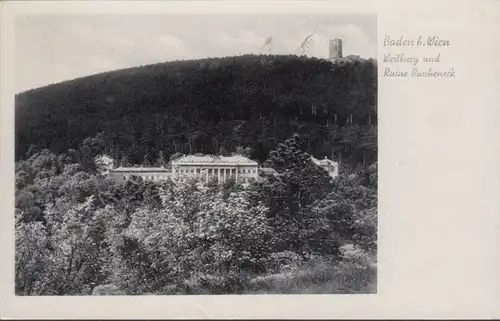 AK Baden bei Wien Weilburg und Ruine Rauheneck, gelaufen 1941