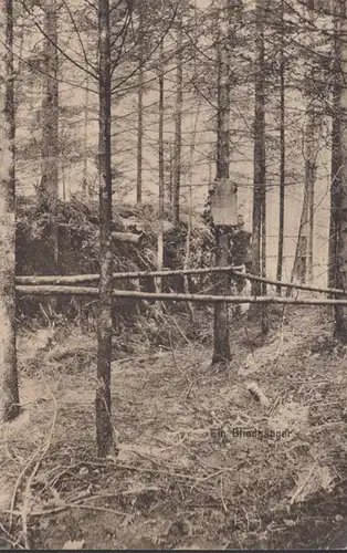 AK Ein Blindgänger im Gelände, gelaufen 1916