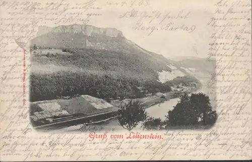 AK Gruß vom Lilienstein, gelaufen 1903