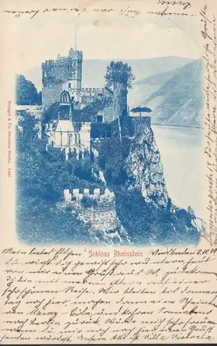AK Schloss Rheinstein, couru en 1899