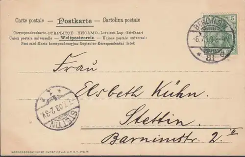 AK Worpswede Im Föhrenwald, gelaufen 1906